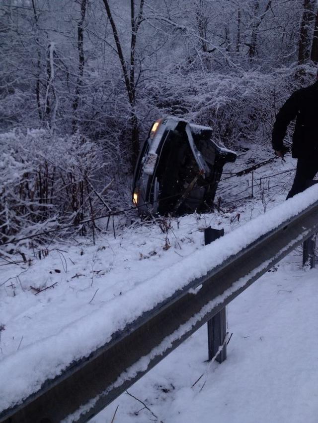 Overturned vehicle, E. Branch Rd. 1/18/14